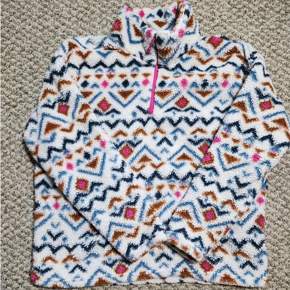 Eddie Bauer Women's XLarge Ultra Soft Fleece 1/4 Zip Pullover‎ Aztec Inspired - Picture 3 of 7